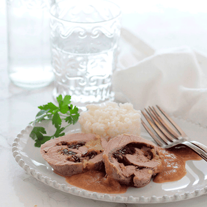 Solomillo de cerdo relleno con manzana